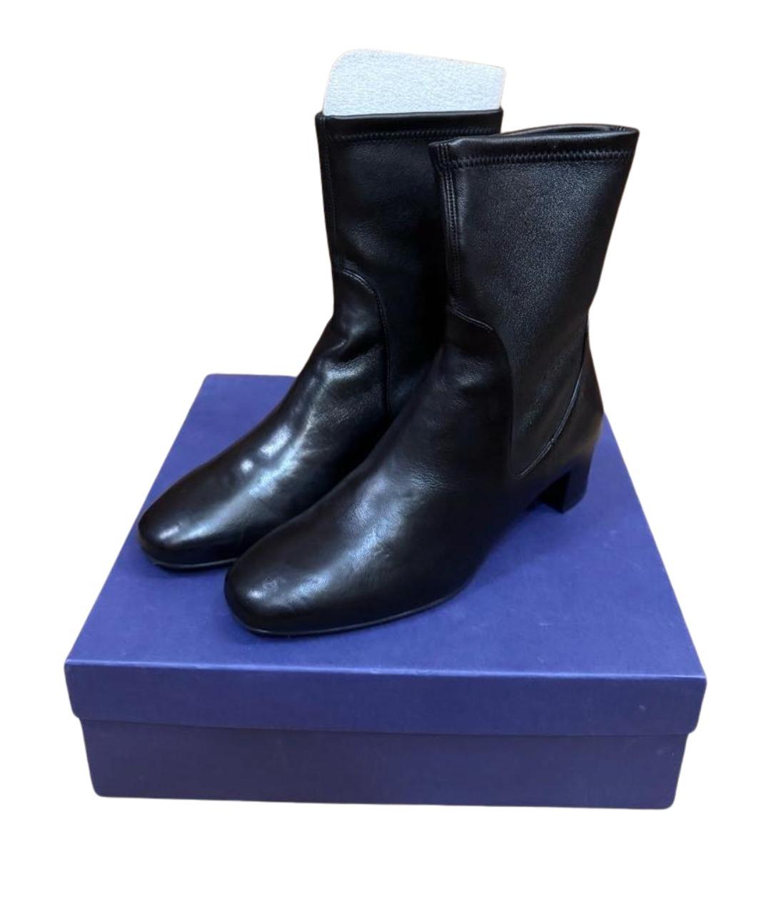 STUART WEITZMAN Черные кожаные полусапоги, фото 4