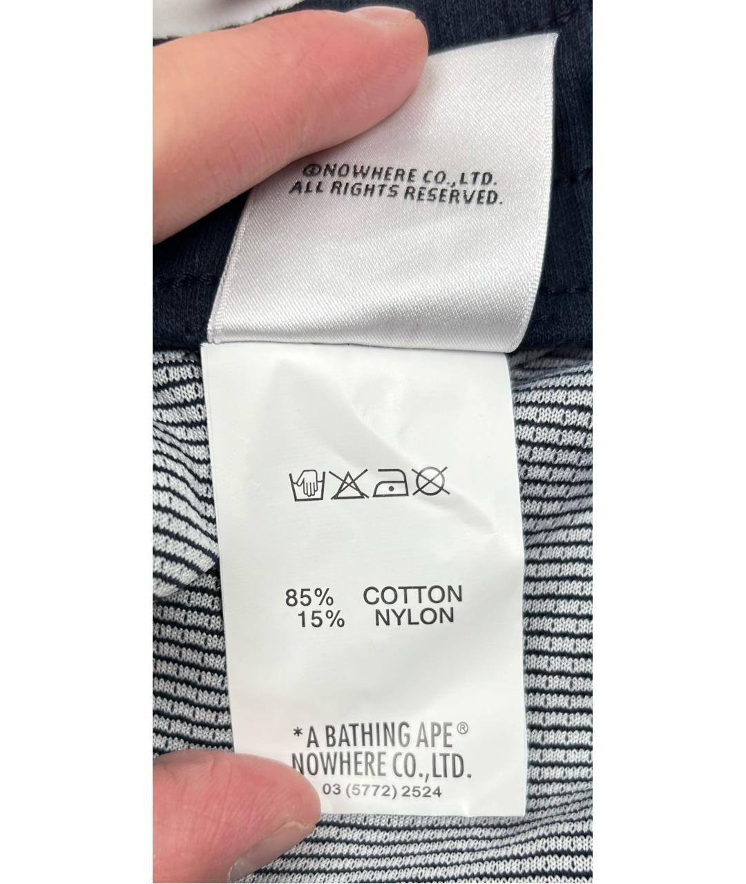 A BATHING APE Темно-синие хлопковые шорты, фото 4