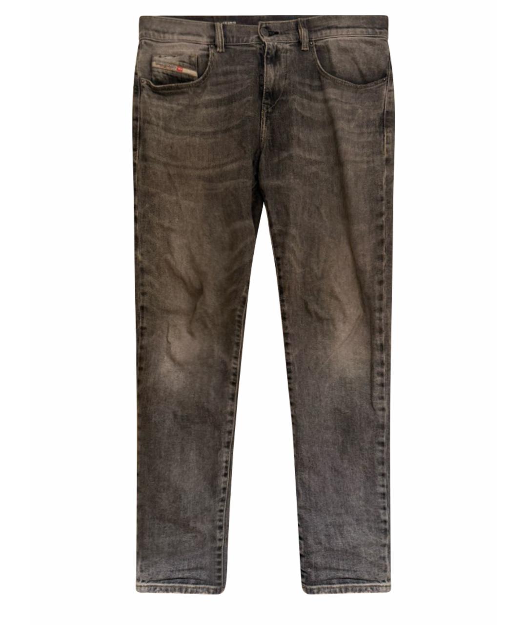 DIESEL Серые хлопковые прямые джинсы, фото 1