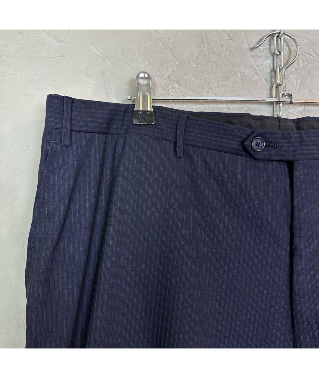 CORNELIANI Темно-синие шерстяные классические брюки, фото 5