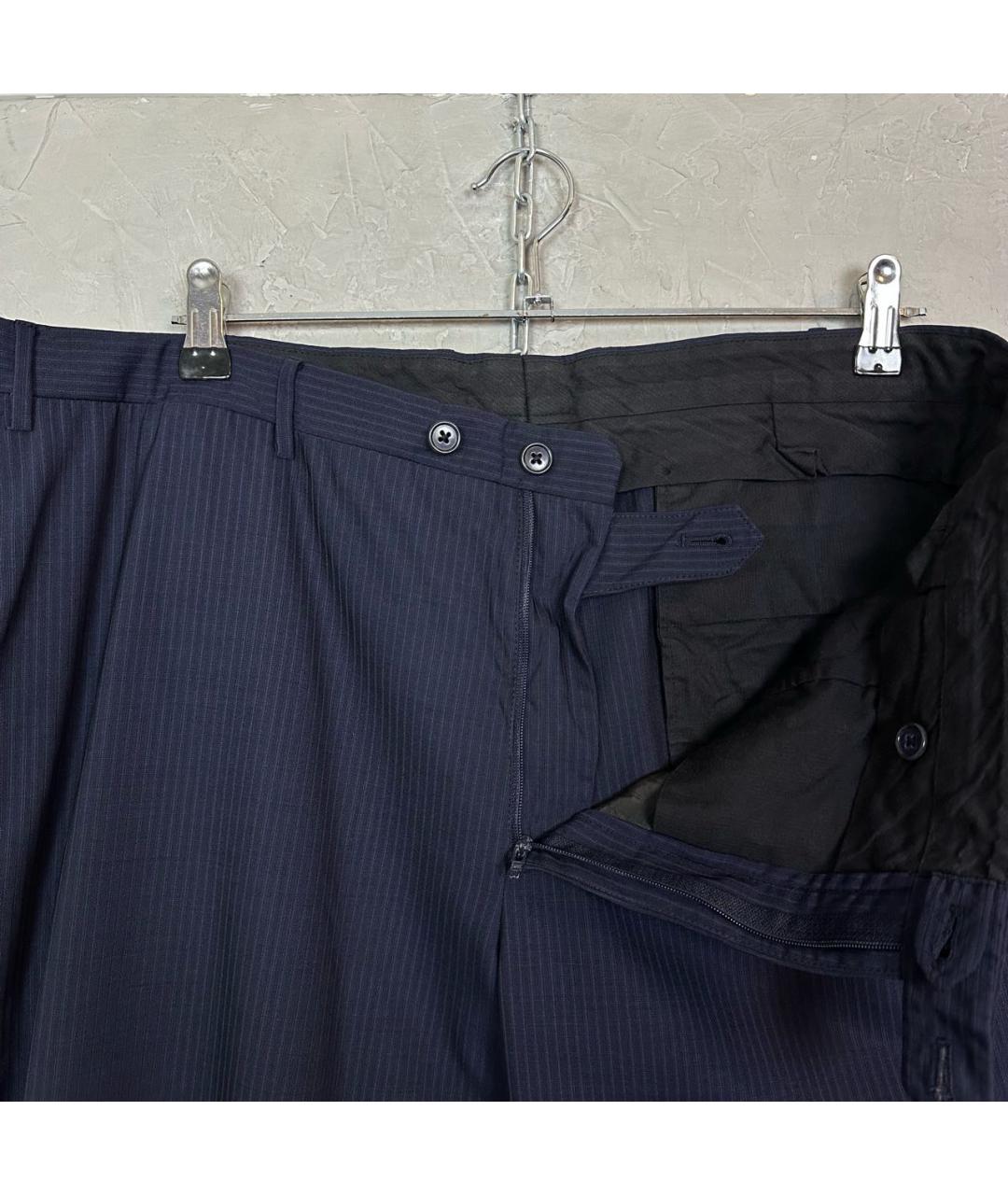 CORNELIANI Темно-синие шерстяные классические брюки, фото 7