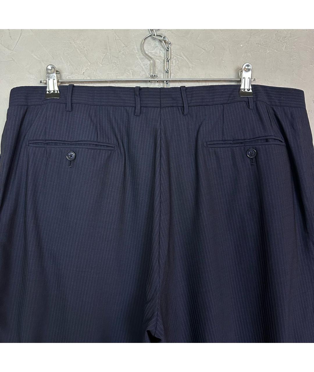 CORNELIANI Темно-синие шерстяные классические брюки, фото 3