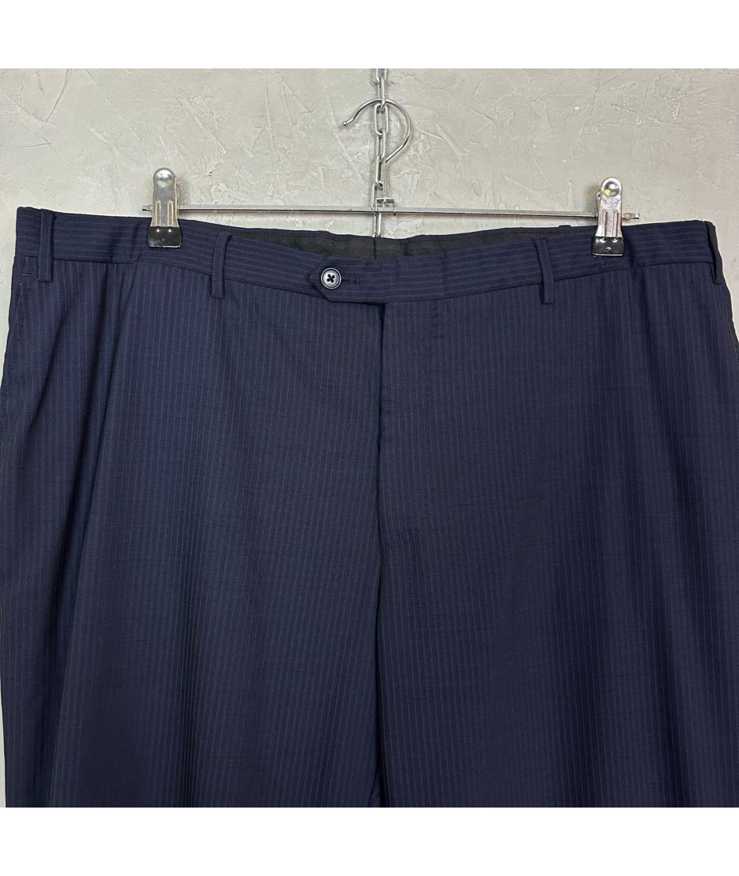 CORNELIANI Темно-синие шерстяные классические брюки, фото 4