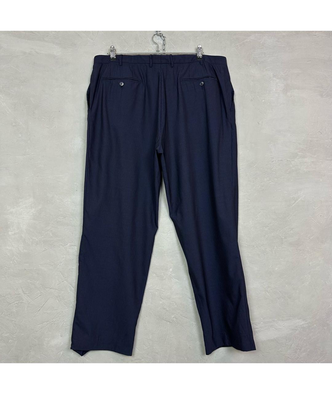 CORNELIANI Темно-синие шерстяные классические брюки, фото 2