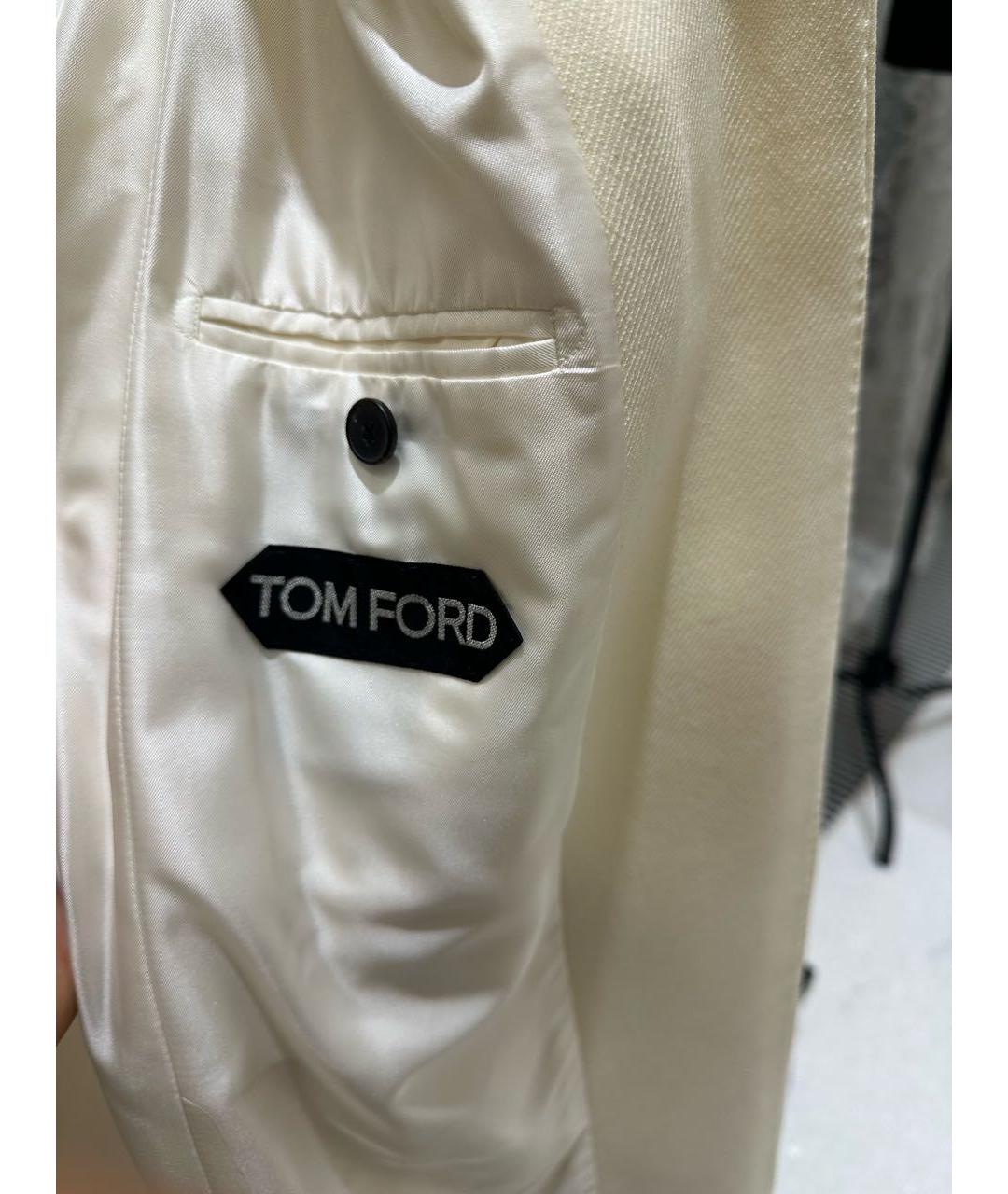 TOM FORD Белое шелковое пальто, фото 4