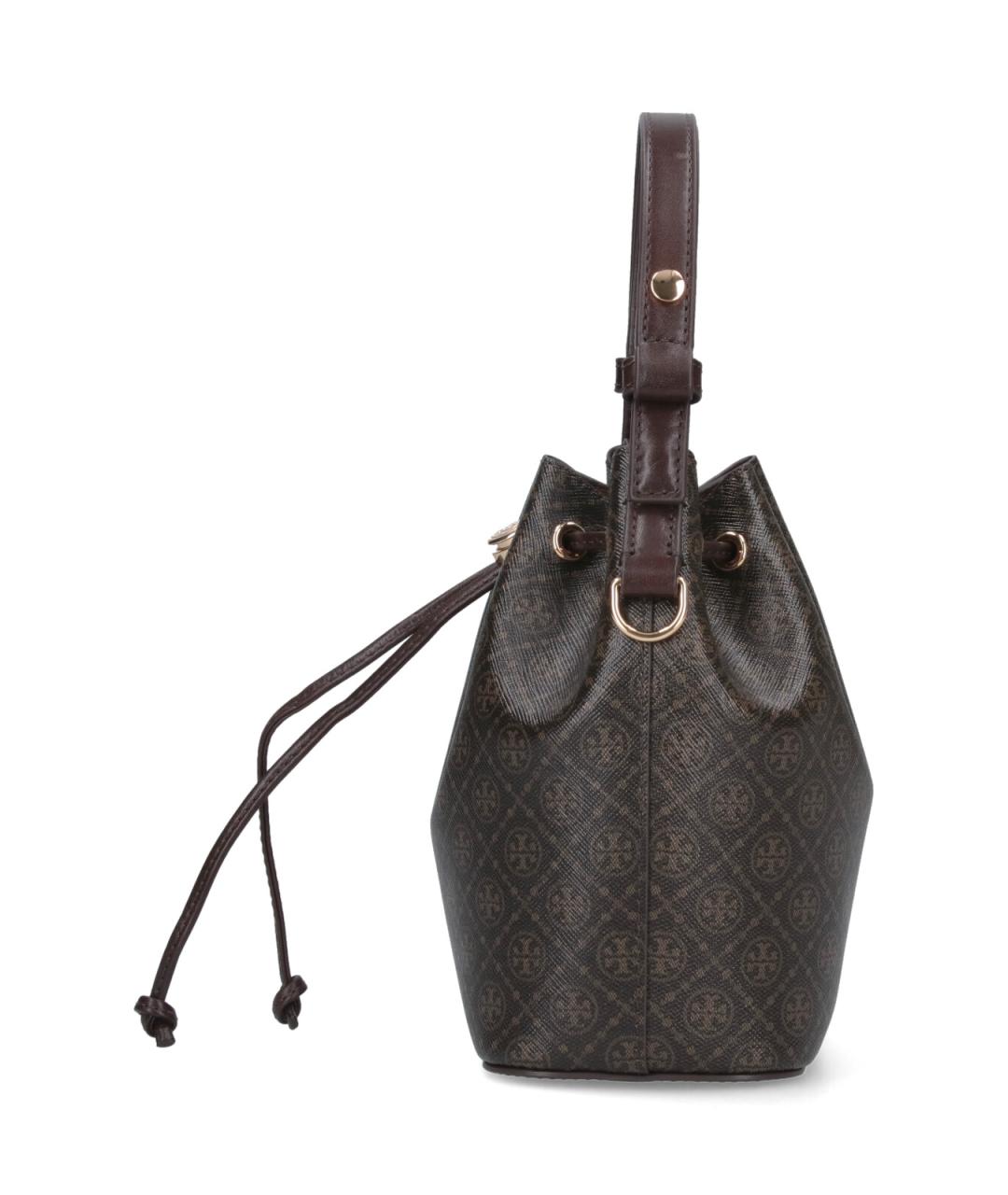 TORY BURCH Коричневая кожаная сумка с короткими ручками, фото 5