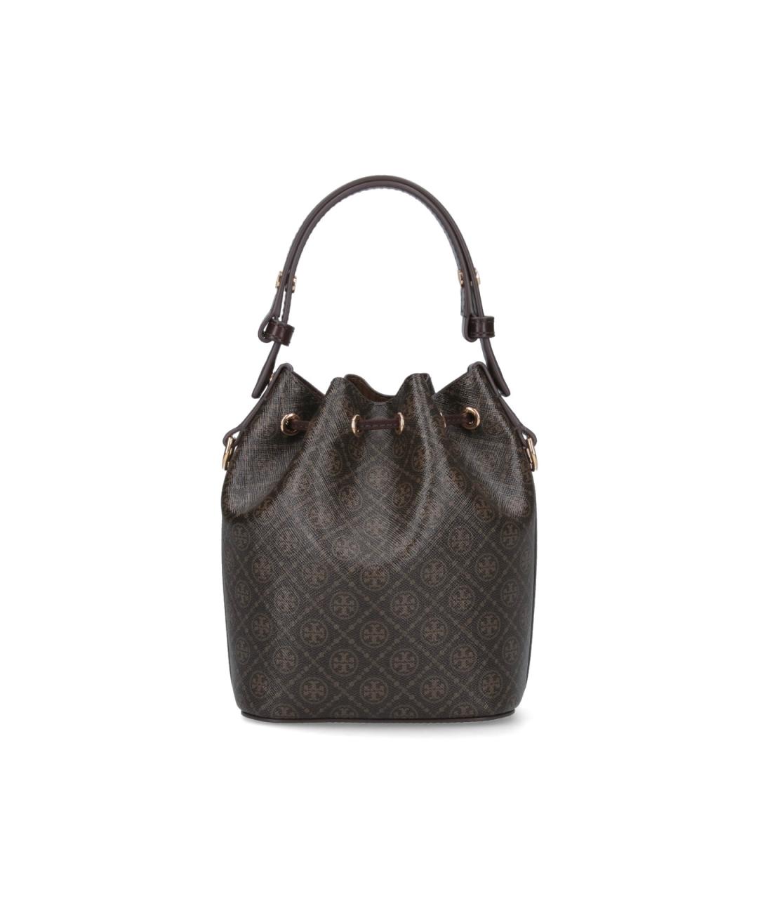TORY BURCH Коричневая кожаная сумка с короткими ручками, фото 3