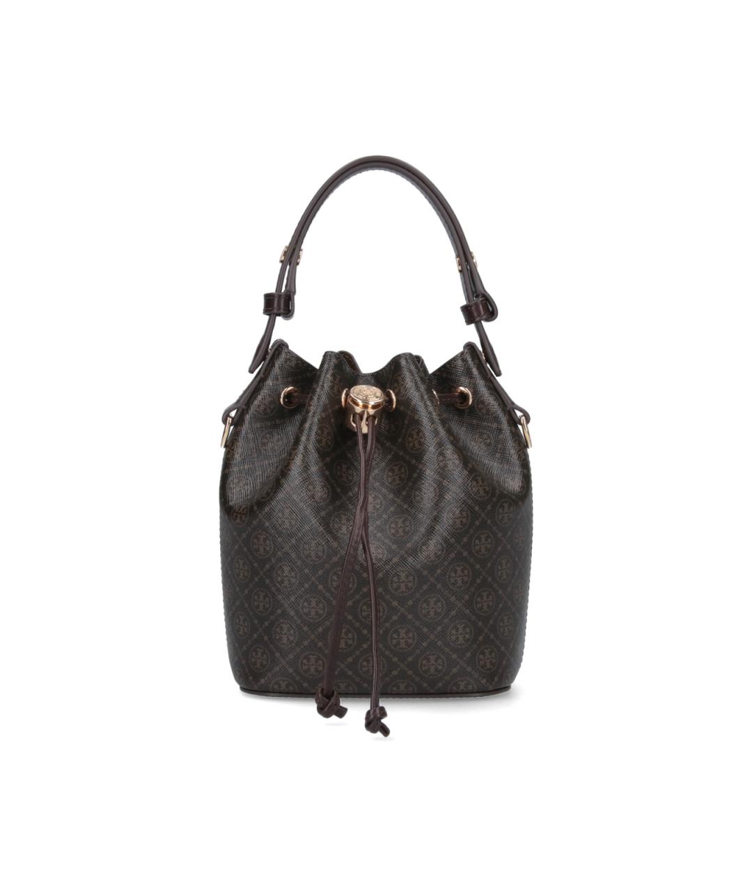 TORY BURCH Коричневая кожаная сумка с короткими ручками, фото 1
