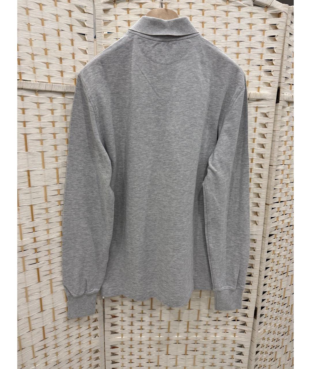 BRUNELLO CUCINELLI Серое хлопковое поло с длинным рукавом, фото 2