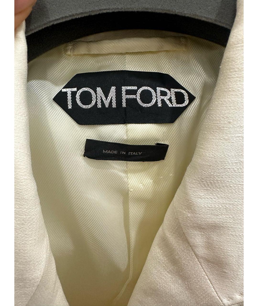 TOM FORD Белый льняной жакет/пиджак, фото 6