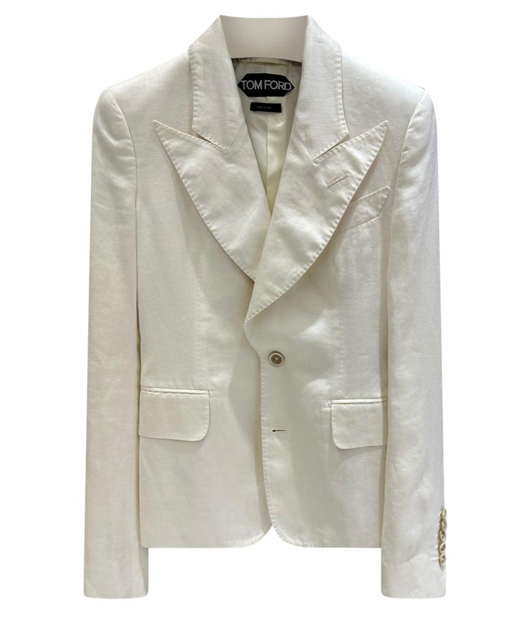 TOM FORD Белый льняной жакет/пиджак, фото 1