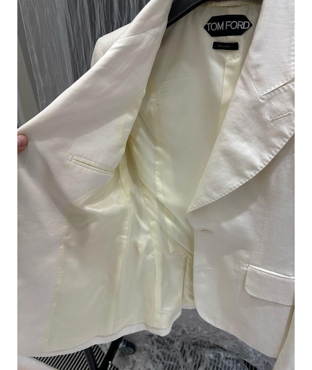 TOM FORD Белый льняной жакет/пиджак, фото 7