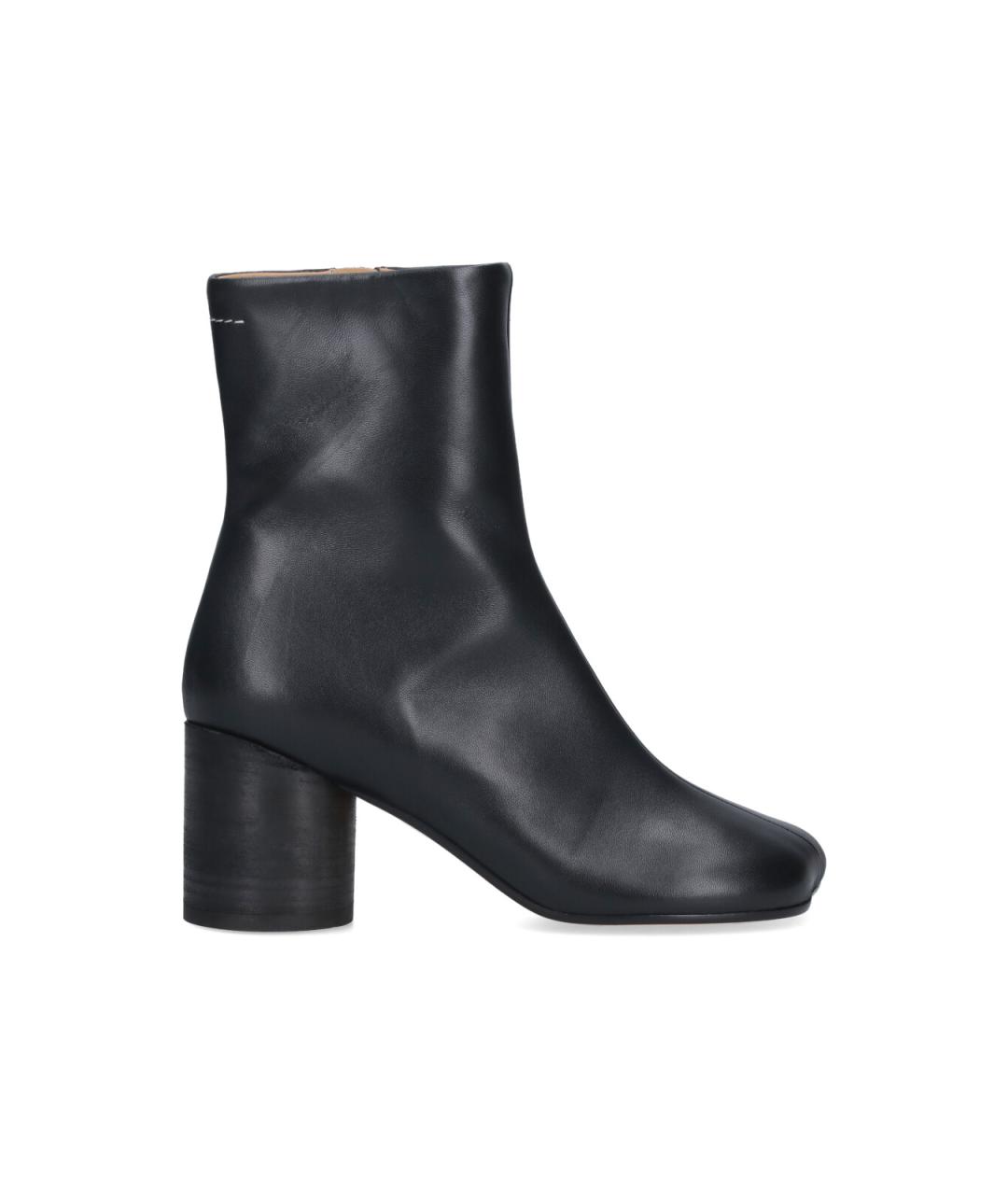 MM6 MAISON MARGIELA Черные кожаные ботинки, фото 1