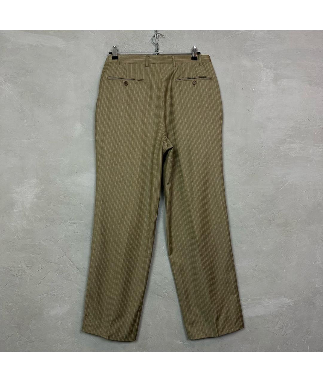 CANALI Бежевые шерстяные классические брюки, фото 2