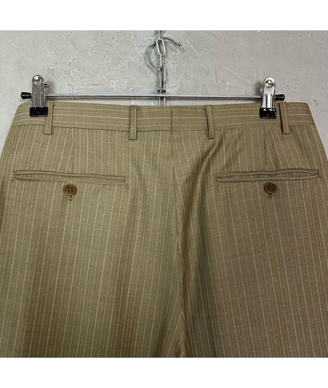 CANALI Бежевые шерстяные классические брюки, фото 3