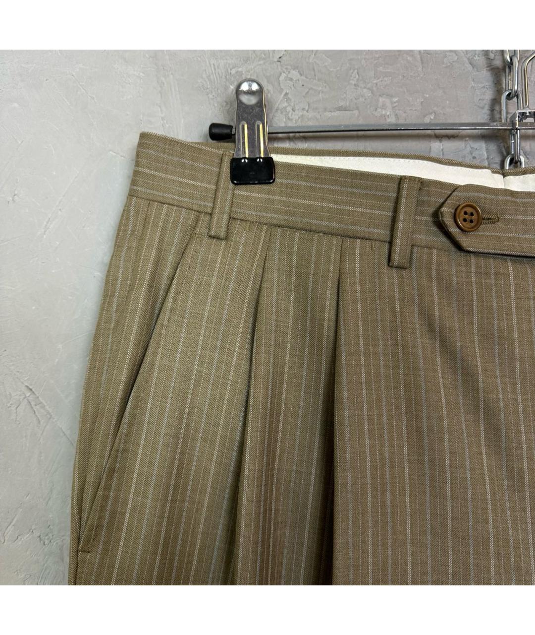 CANALI Бежевые шерстяные классические брюки, фото 6