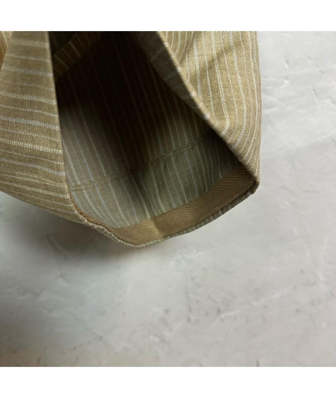 CANALI Бежевые шерстяные классические брюки, фото 4