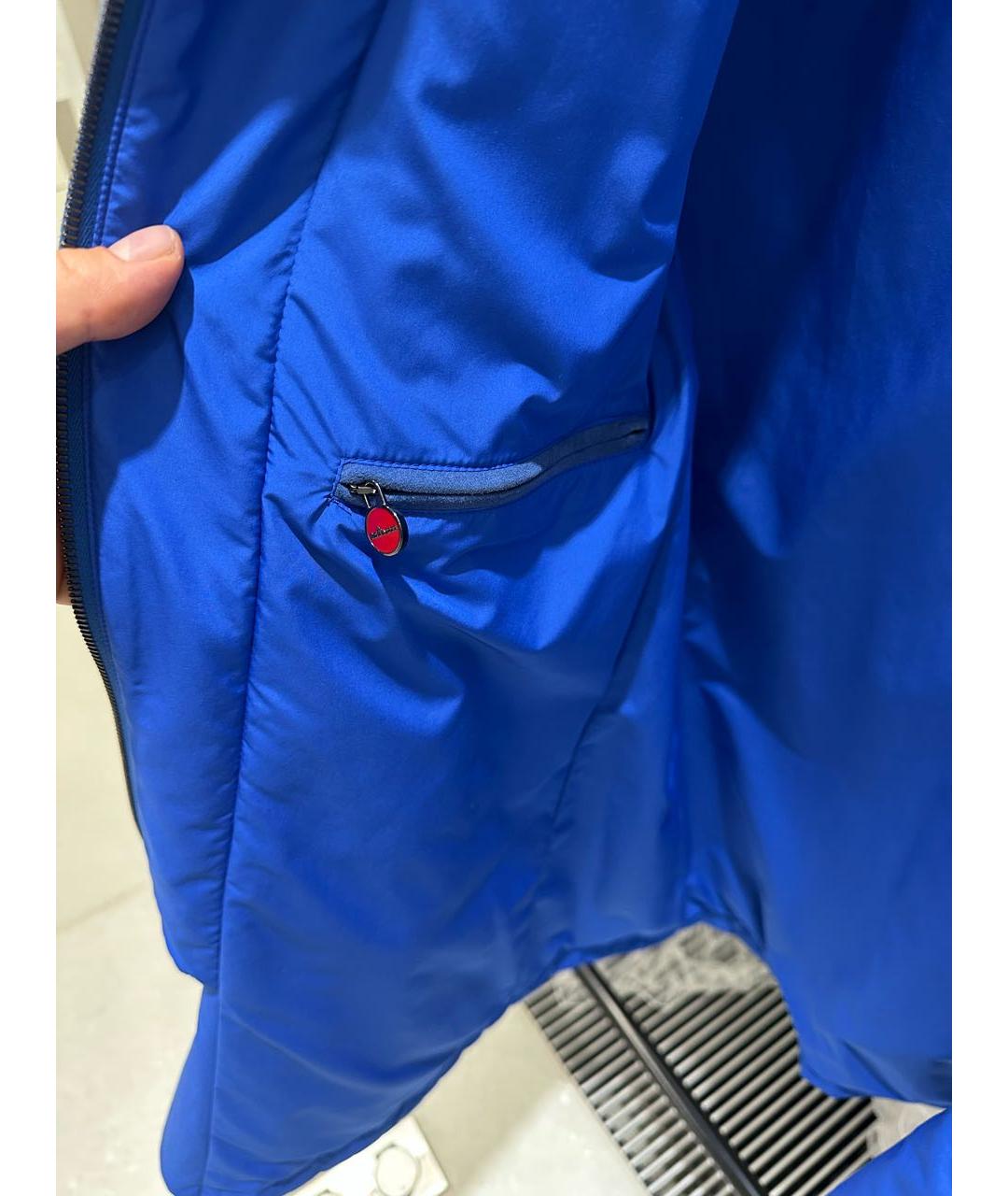 KITON Синяя полиэстеровая куртка, фото 5