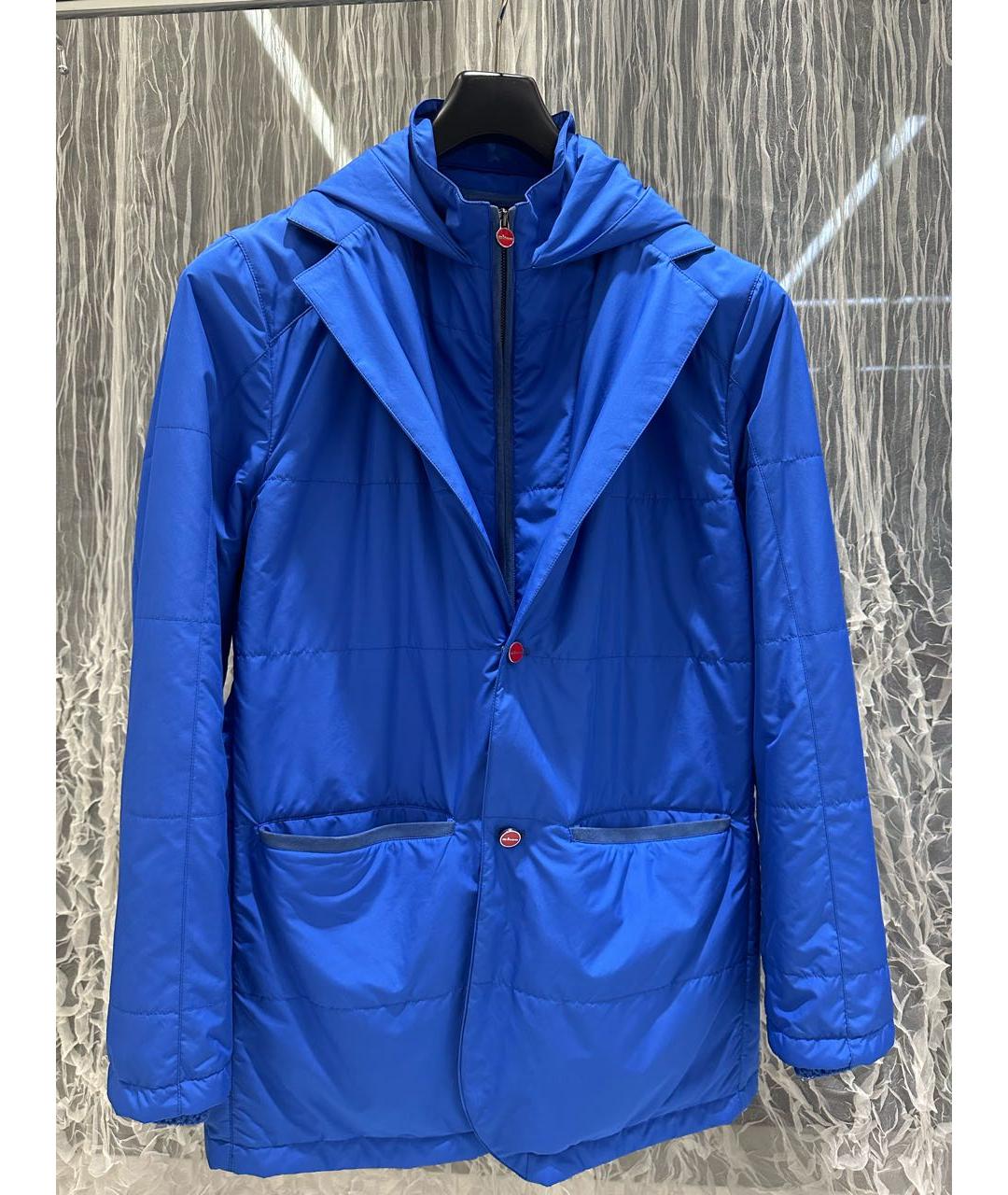 KITON Синяя полиэстеровая куртка, фото 3