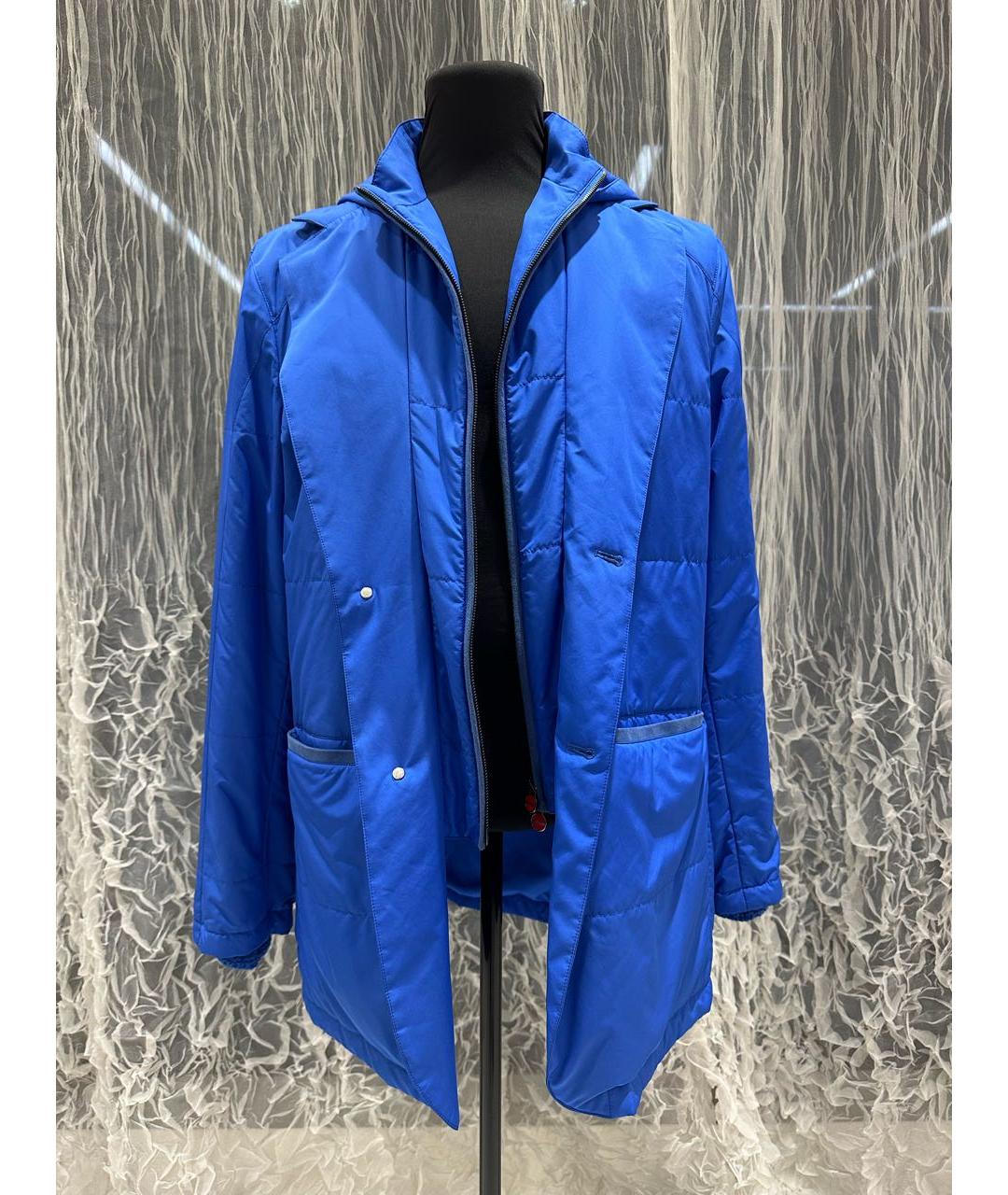 KITON Синяя полиэстеровая куртка, фото 7