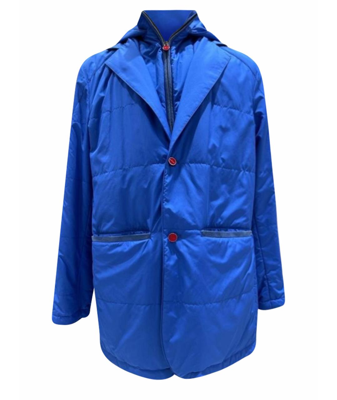 KITON Синяя полиэстеровая куртка, фото 1