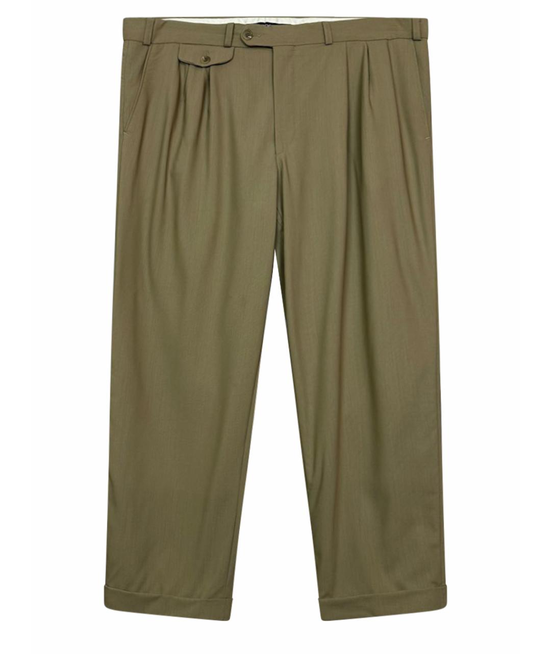 BURBERRY Бежевые шерстяные классические брюки, фото 1