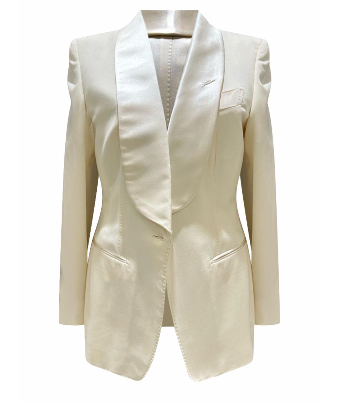 TOM FORD Белый шелковый жакет/пиджак, фото 1