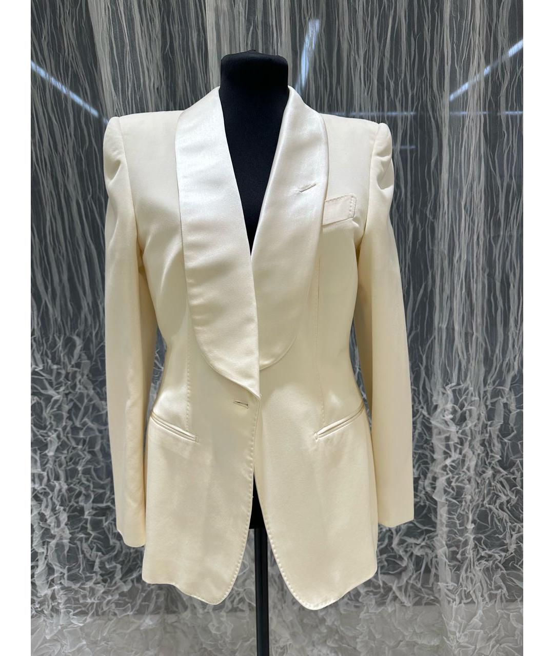 TOM FORD Белый шелковый жакет/пиджак, фото 4