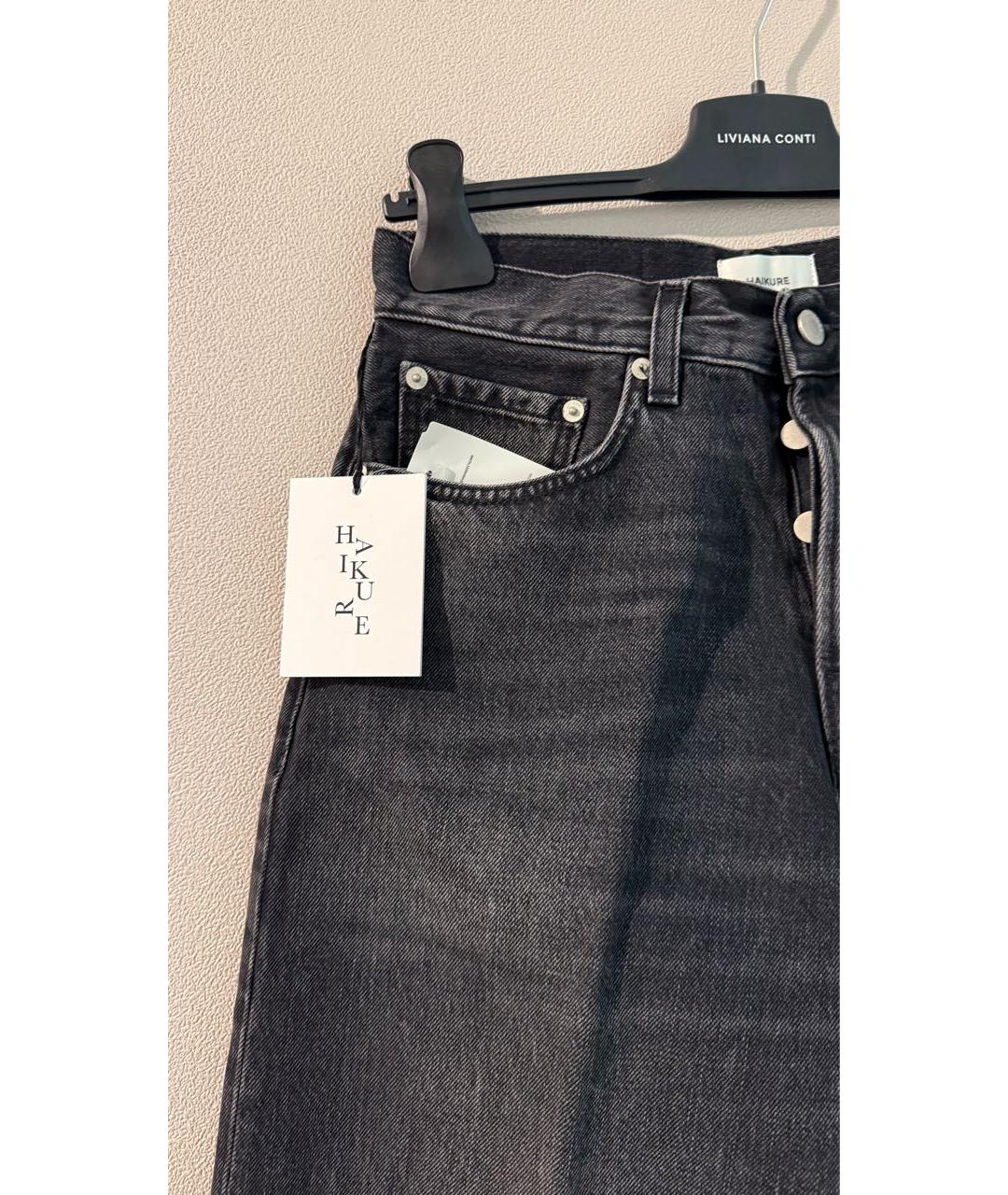 HAIKURE Антрацитовые хлопковые джинсы клеш, фото 4