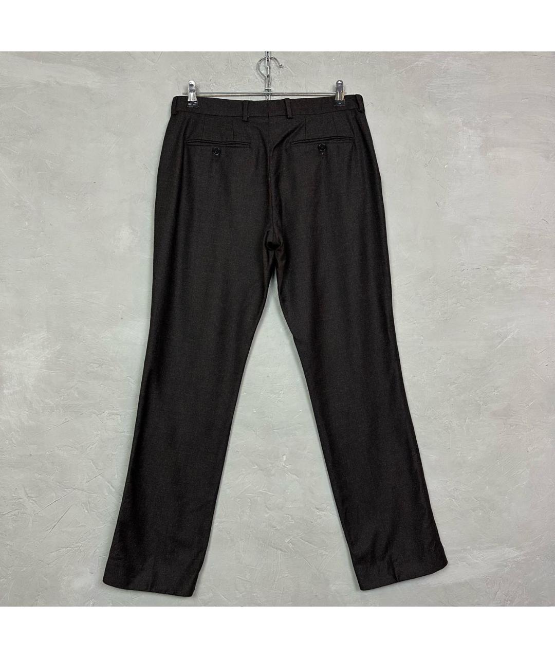 PAUL SMITH Коричневые шерстяные классические брюки, фото 2