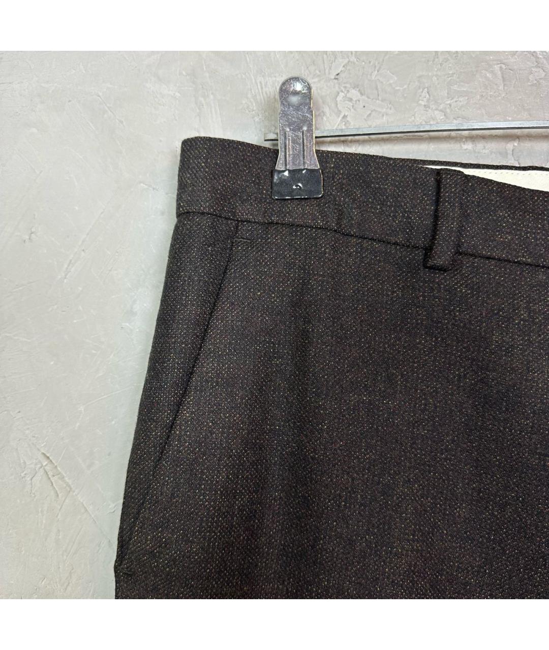 PAUL SMITH Коричневые шерстяные классические брюки, фото 5