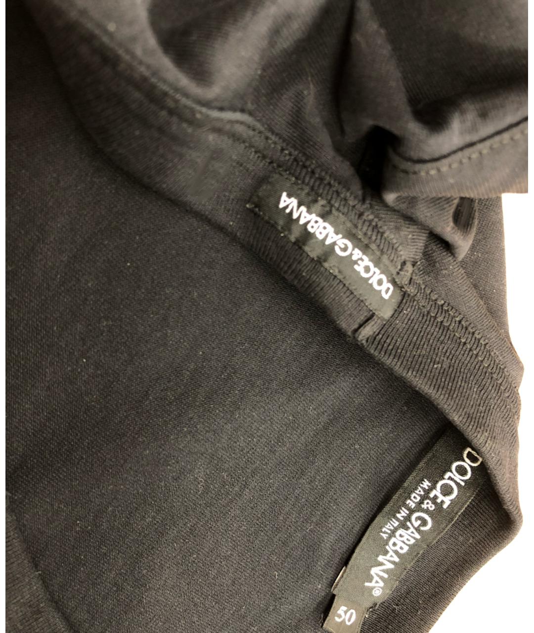 DOLCE&GABBANA Черная хлопковая футболка, фото 5