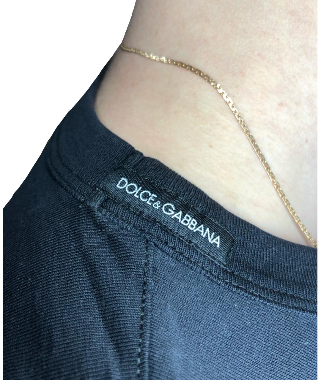 DOLCE&GABBANA Черная хлопковая футболка, фото 3