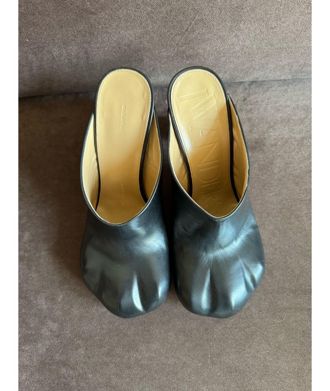 J.W.ANDERSON Черные кожаные мюли, фото 3