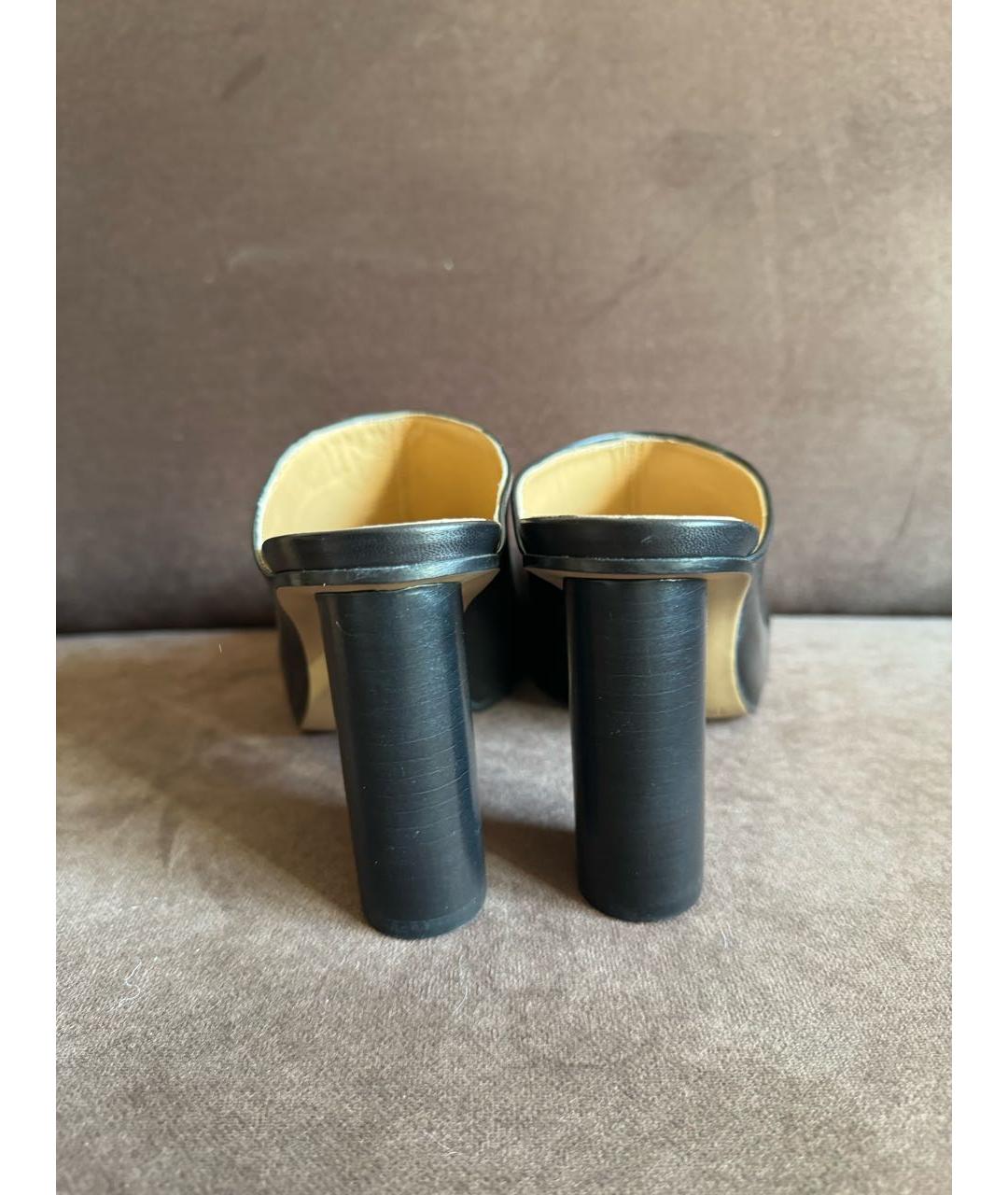 J.W.ANDERSON Черные кожаные мюли, фото 4