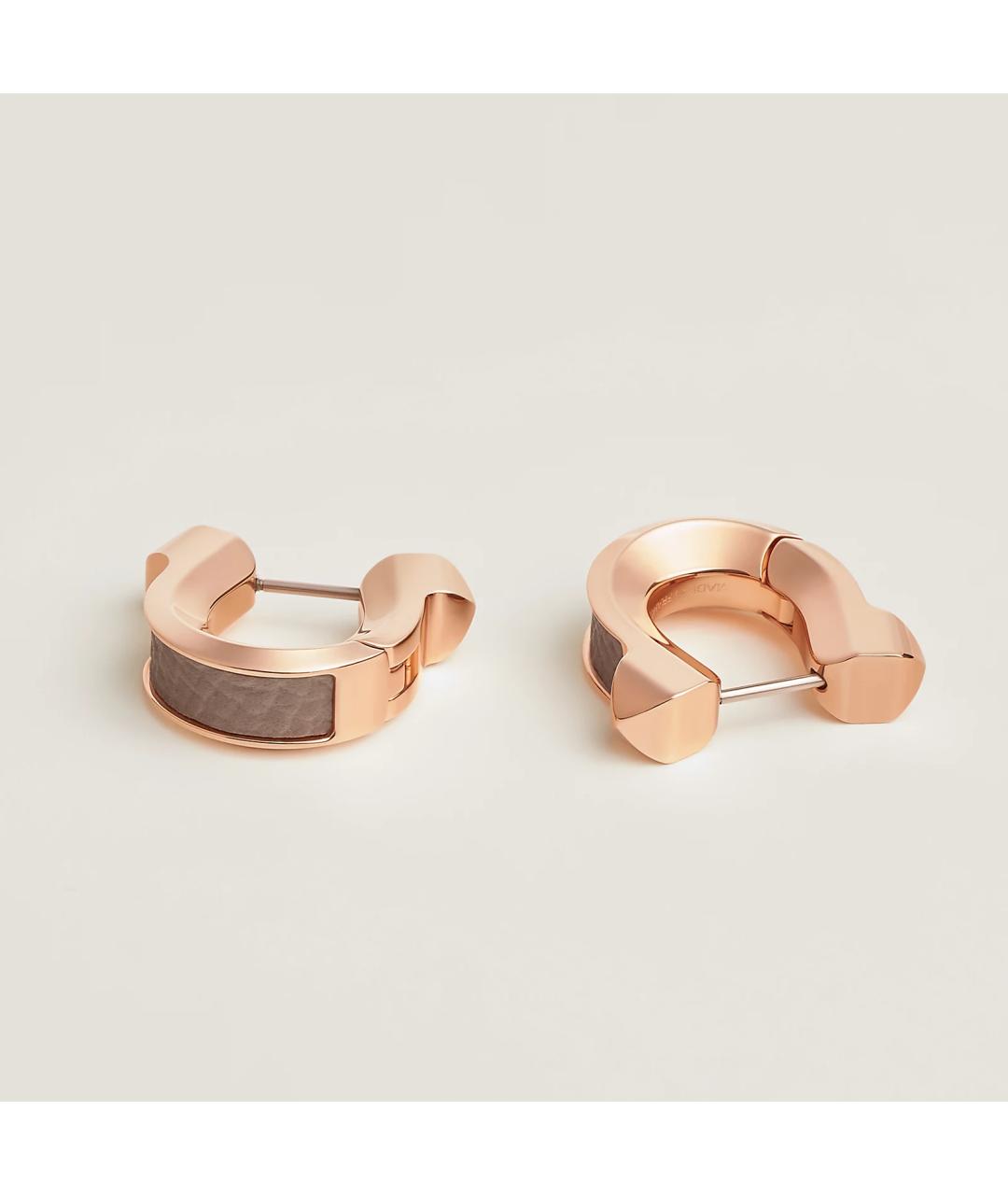 HERMES Золотые металлические серьги, фото 3