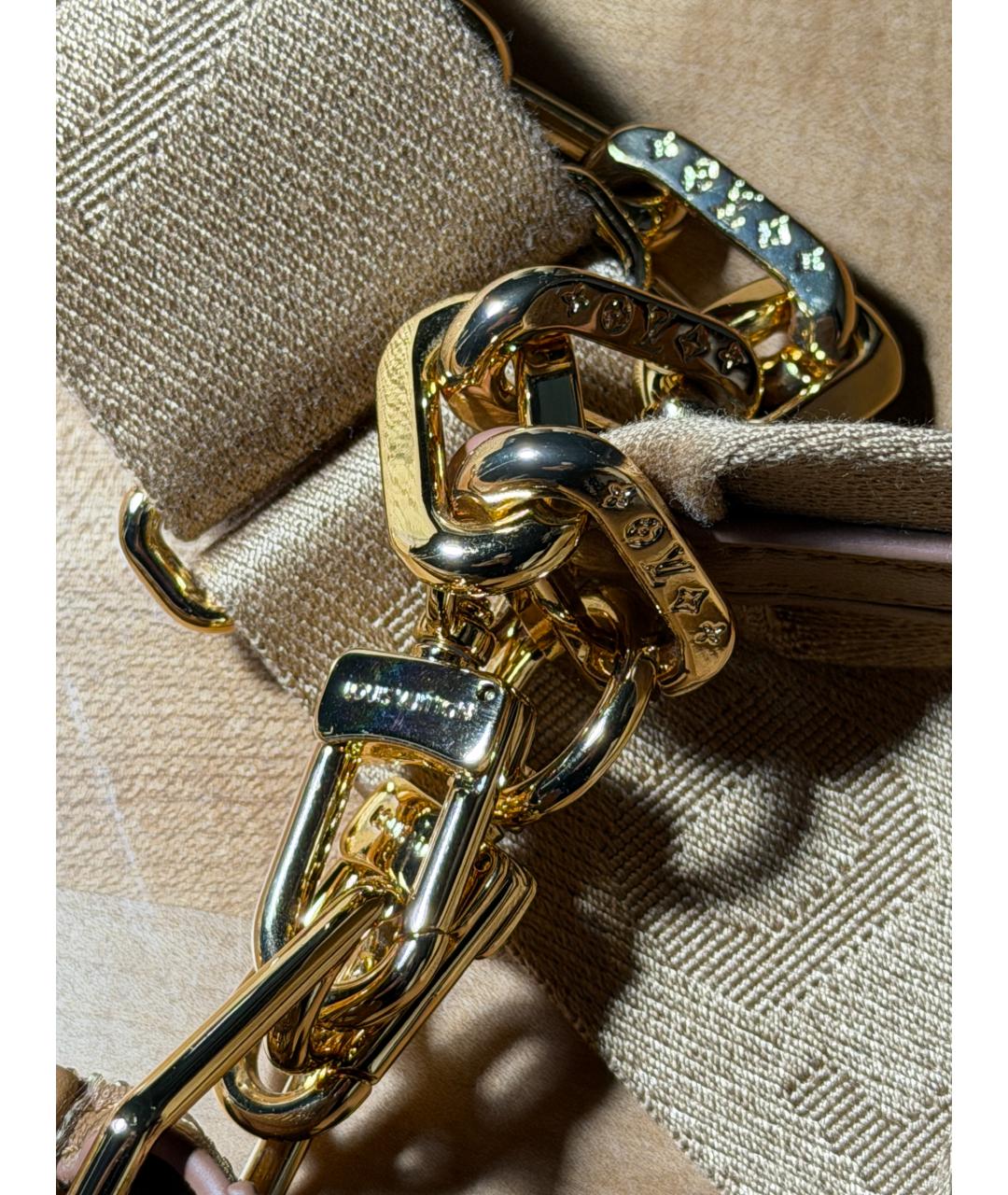 LOUIS VUITTON Бежевая кожаная сумка через плечо, фото 5