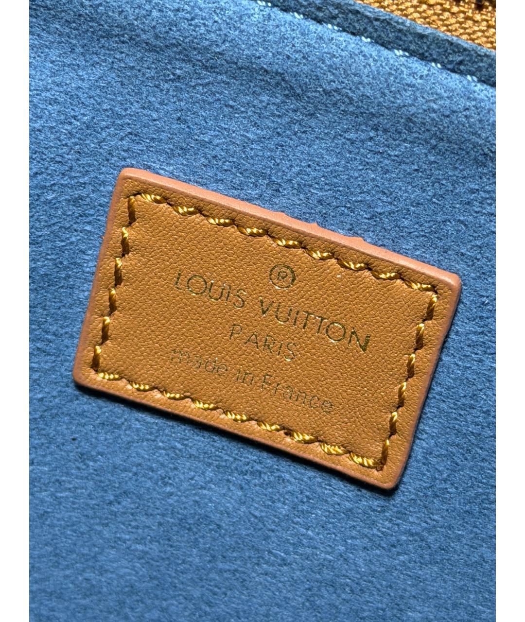 LOUIS VUITTON Бежевая кожаная сумка через плечо, фото 6