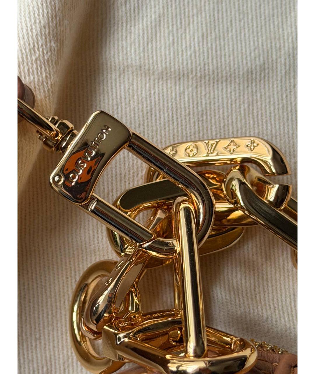 LOUIS VUITTON Бежевая кожаная сумка через плечо, фото 9