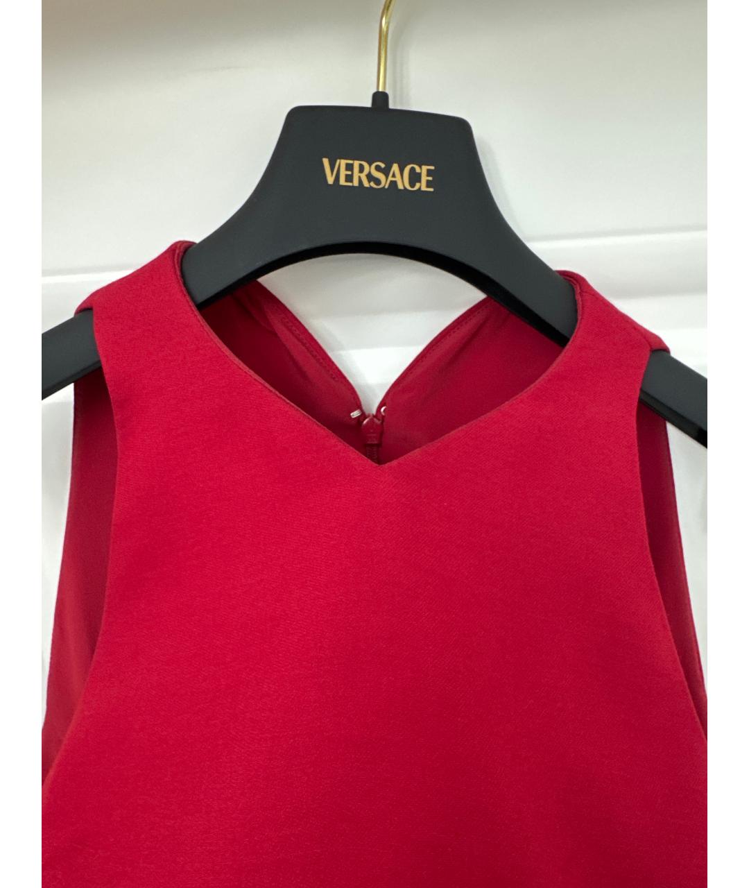 VERSACE Красное вискозное коктейльное платье, фото 4
