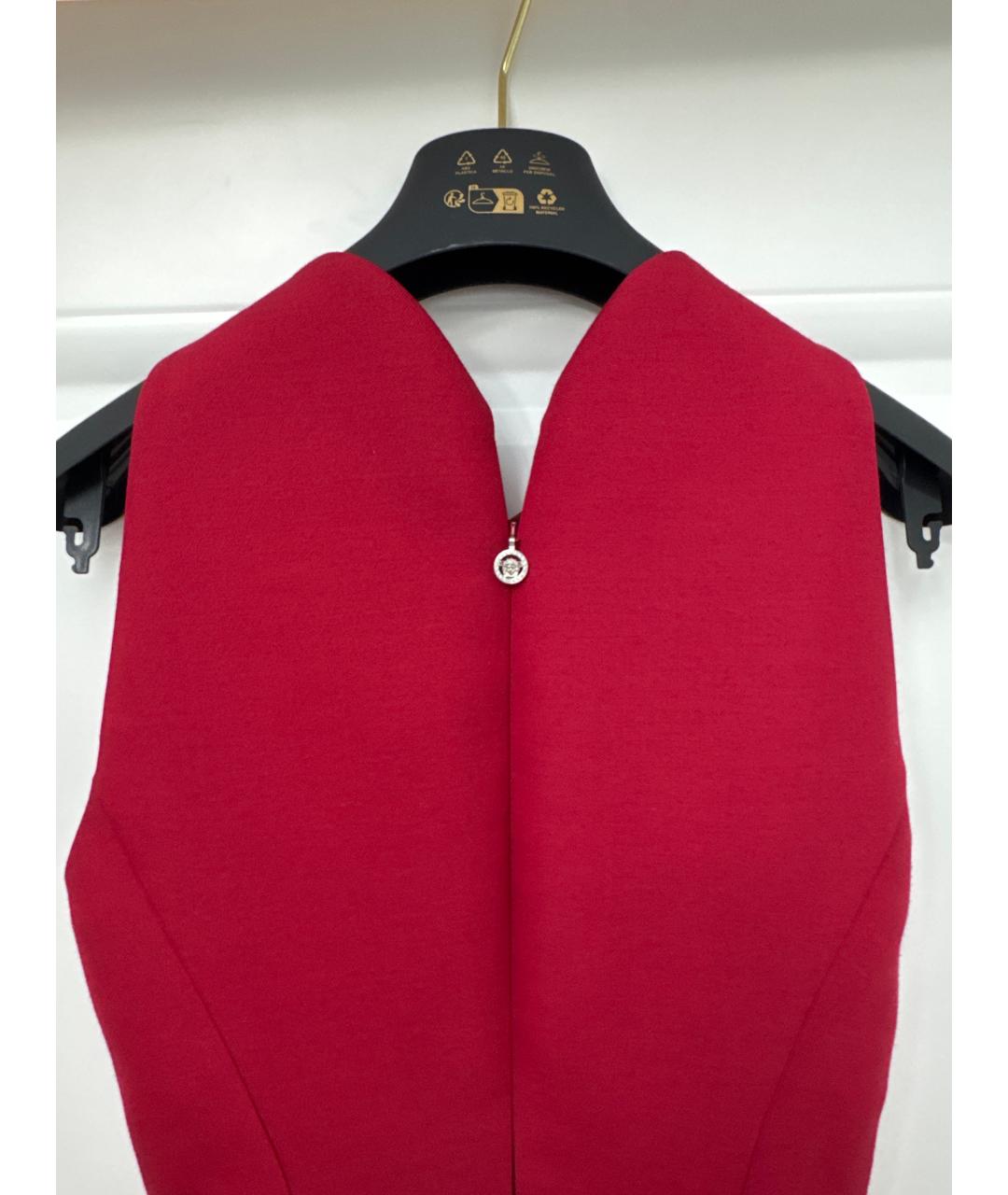 VERSACE Красное вискозное коктейльное платье, фото 2