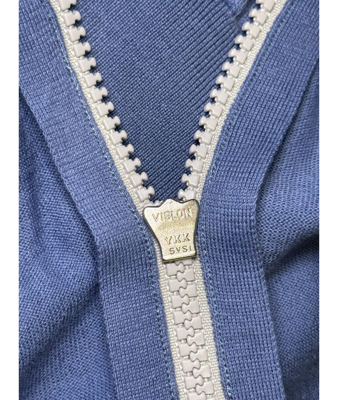 BRUNELLO CUCINELLI Голубой хлопковый кардиган, фото 5