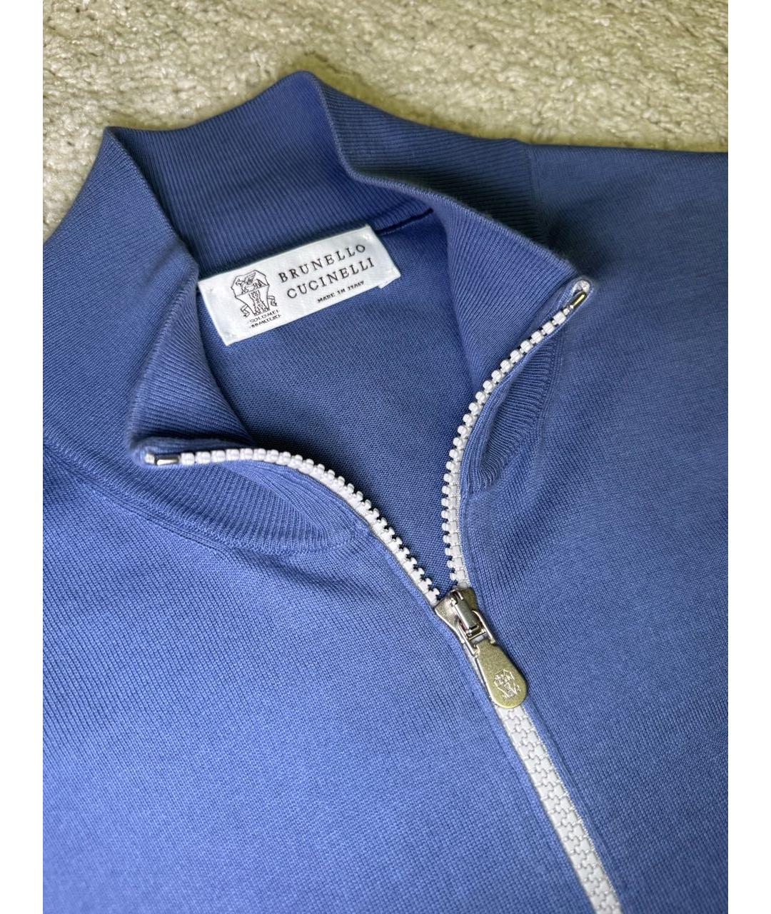 BRUNELLO CUCINELLI Голубой хлопковый кардиган, фото 2
