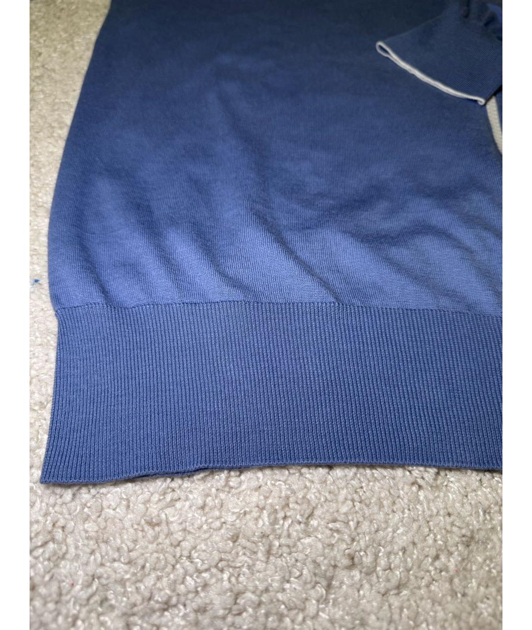 BRUNELLO CUCINELLI Голубой хлопковый кардиган, фото 4