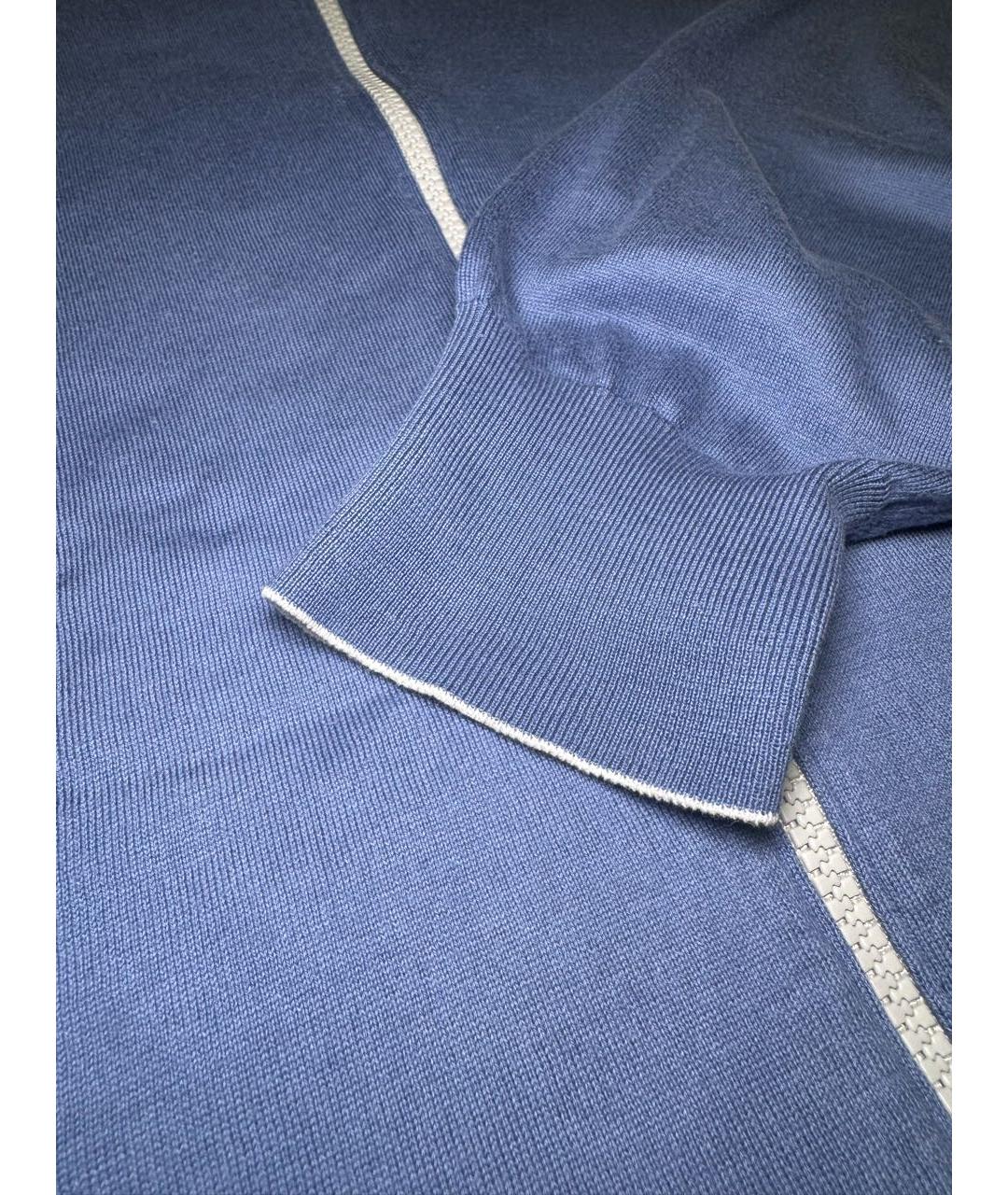 BRUNELLO CUCINELLI Голубой хлопковый кардиган, фото 3