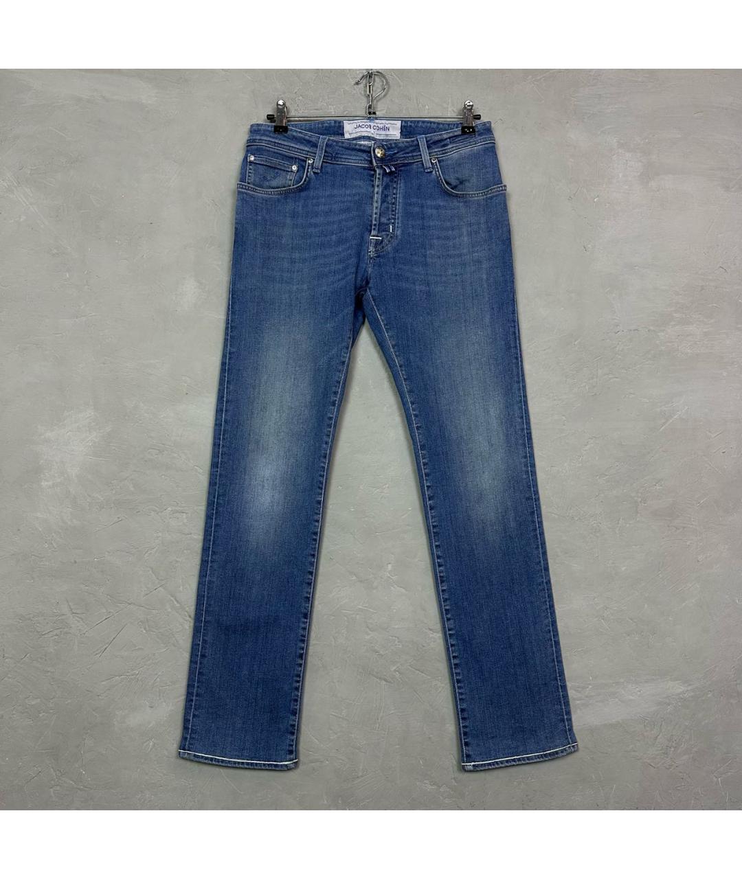 JACOB COHEN Синие хлопко-эластановые джинсы скинни, фото 9
