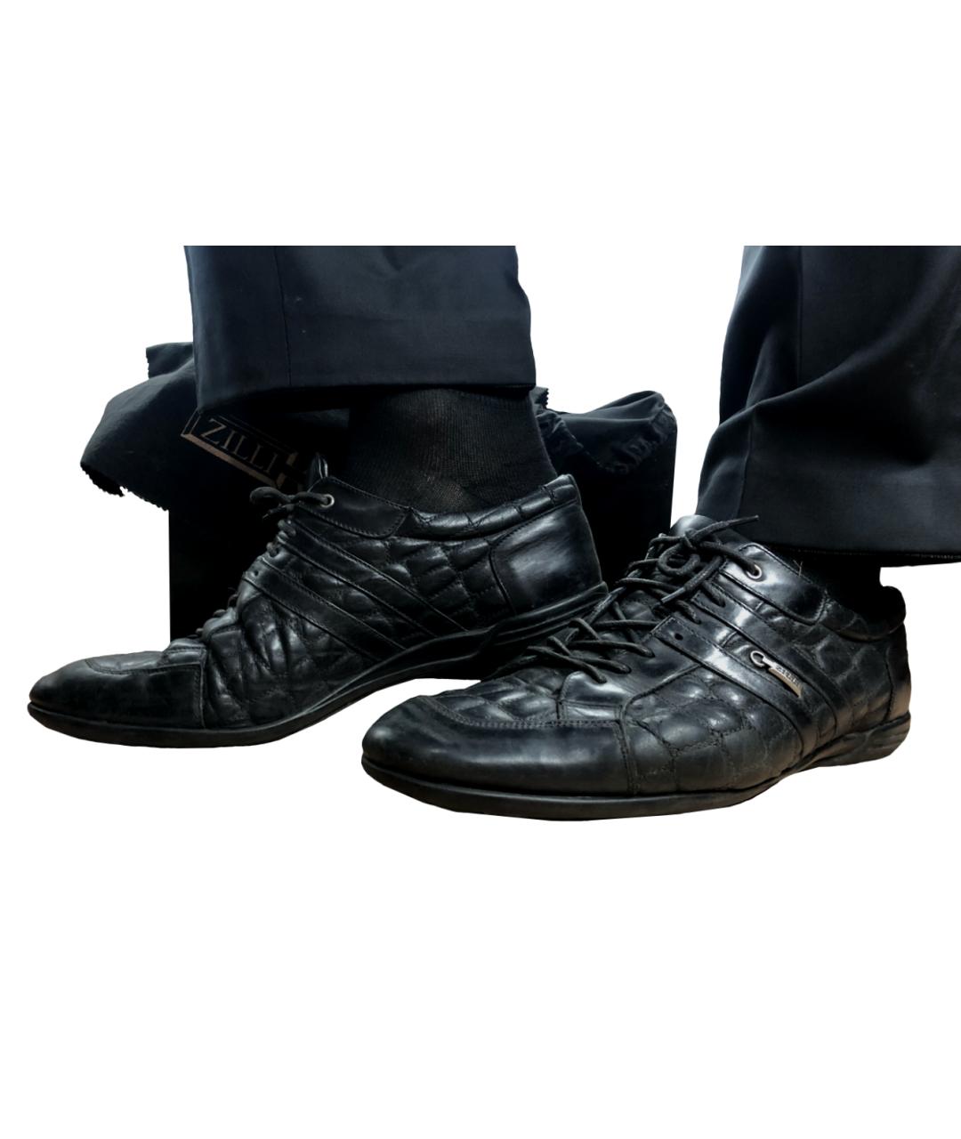 ZILLI Черные кожаные туфли, фото 2