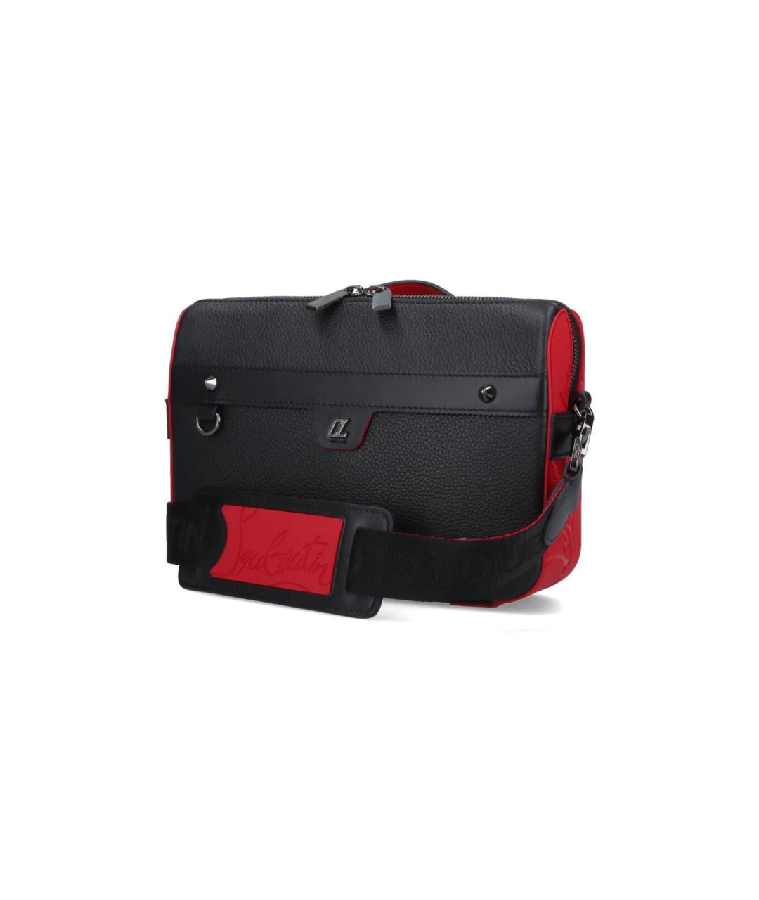 CHRISTIAN LOUBOUTIN Черная кожаная сумка на плечо, фото 2