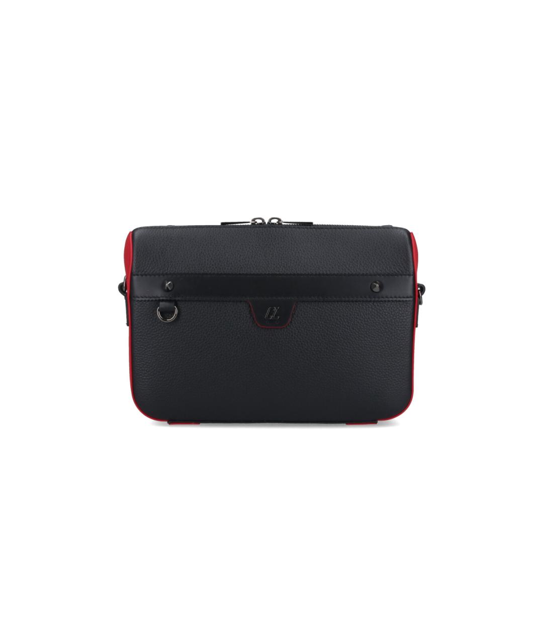 CHRISTIAN LOUBOUTIN Черная кожаная сумка на плечо, фото 1