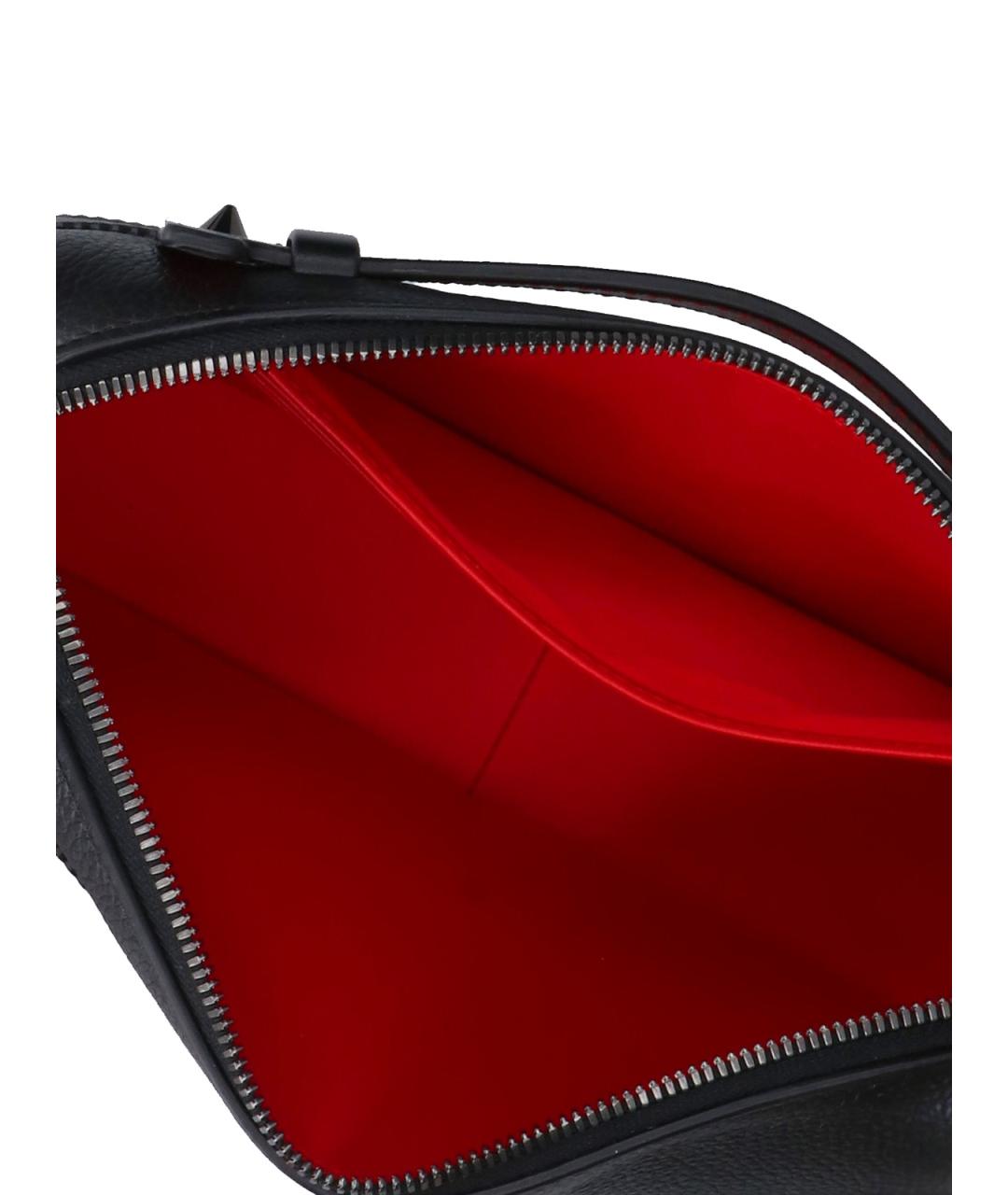 CHRISTIAN LOUBOUTIN Черная кожаная сумка на плечо, фото 4